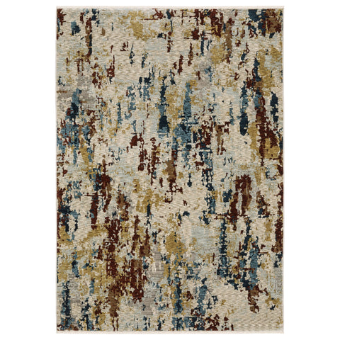 Oriental Weavers Capella Area Rug - CAP11-7'10" x 10'10" - in Beige/Multi - Modern Style, Stain Resistant, Family and Pet Friendly, Dining, Living Room Rug