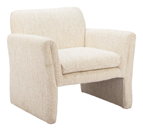 Zuo Dobra Accent Chair Oatmeal Beige, Beige Accent Chair, Modern Style, Textured Weave, Armrest Support, Plywood, Indoor Living, 32.7" W x 29.5" D x 30.3" H, Non-Stackable