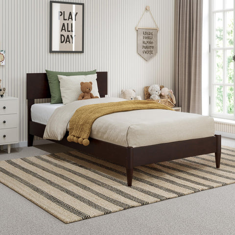 AFI, Aria Twin Solid Wood Modern Low Profile Platform Bed, Espresso