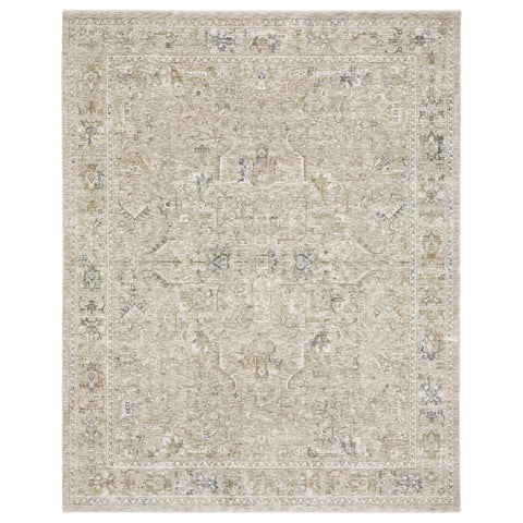 Oriental Weavers Avalon Machine Woven Area Rug - AVA02-7'10" x 10'2" - in Beige/Blue - Traditional Style Dining Room, Living Room, Family Room Rug