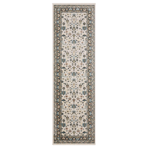 Oriental Weavers Eliana Area Rug - ELI02-2'3" x 7'6" - in Beige/Multi - Vintage Inspired, Stain Resistant, Family and Pet Friendly, Entryway, Hallway Runner Rug