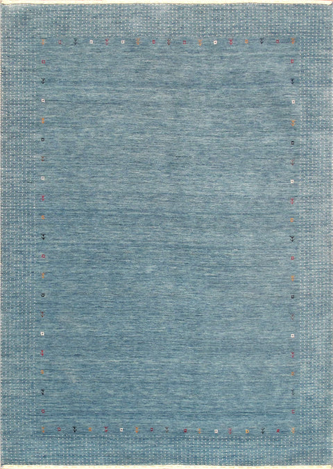 Pasargad Home Gramercy Collection Hand-Loomed L. Blue/L. Blue Bsilk & Wool Area Rug with Cotton Backing- 8' 9'' X 11' 9''