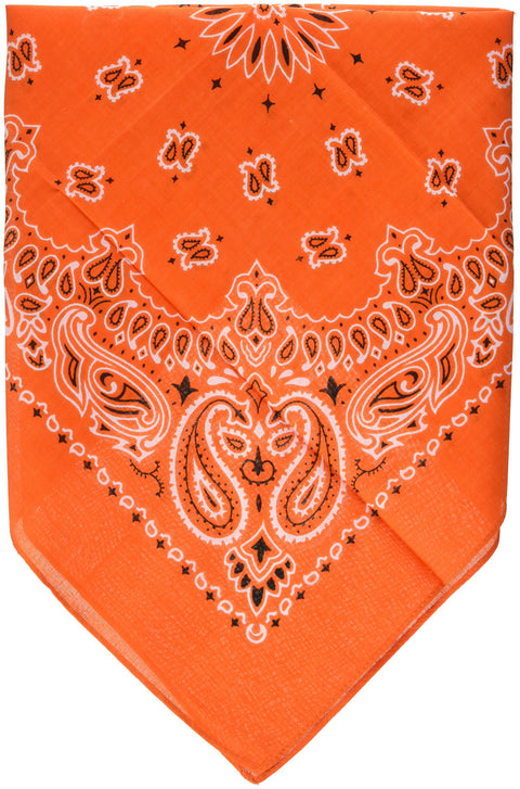 Carolina Fox Outdoor 83-30 22" X 22" Bandanna - Orange Paisley