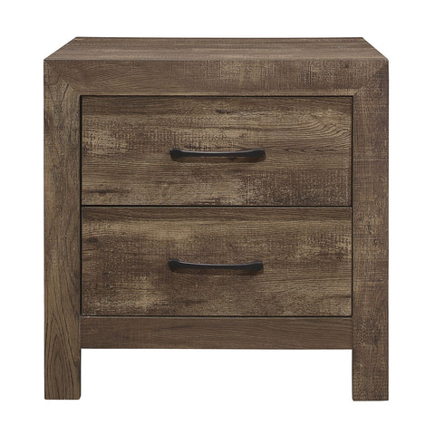 Quinby 2-Drawer Rustic Brown Nightstand (24.0 in. H x 23.5 in. W x 16.0 in. D)