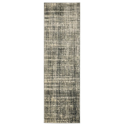Oriental Weavers Astor Area Rug - 2541M - 2'3" x 7'6" - in Charcoal/Beige - Modern Style, Stain Resistant, Family and Pet Friendly, Entryway, Hallway Runner Rug