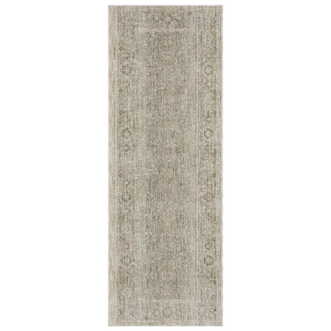 Oriental Weavers Avalon Machine Woven Area Rug - AVA07-2'7" x 7'7" - in Beige/Grey - Traditional Style Hallway, Entryway, Kitchen, Bathroom Rug