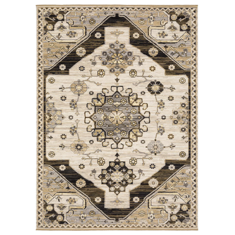 Oriental Weavers Acacia Machine Woven Area Rug - ACA04-9'10" x 12'10" - in Brown/Grey - Traditional Style Living Room, Family Room, Dining Room Rug
