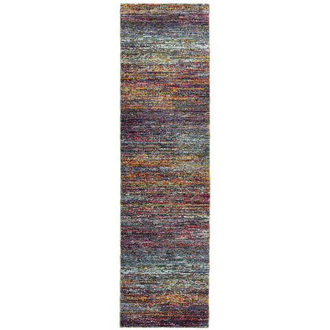 Oriental Weavers Atlas Area Rug - 8037B - 2'6" x 12' - in Multi-Colored - Modern Abstract Style, Stain Resistant, Family and Pet Friendly, Entryway, Hallway Runner Rug