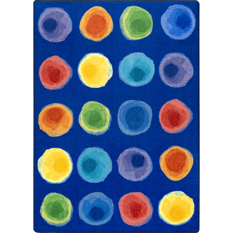 Joy Carpets Watercolor Spots 5'4" x 7'8" Area Rug in Color Rainbow