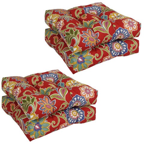 Blazing Needles Outdoor 19-inch Square Chair Cushion, Alenia Pompeii 1 Count