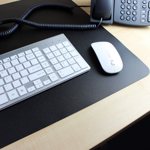 Floortex® Pack of 4 Black Vinyl Rectangular Desk Pads - 19" x 24"