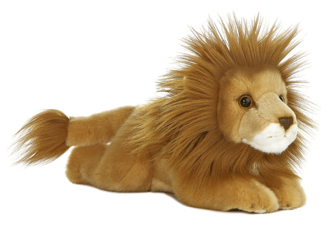 Aurora® Realistic Miyoni® Lion Stuffed Animal - Lifelike Details Make a Cherished Companion - Perfect for Decorating Bedrooms or Classrooms - Brown 11 Inches