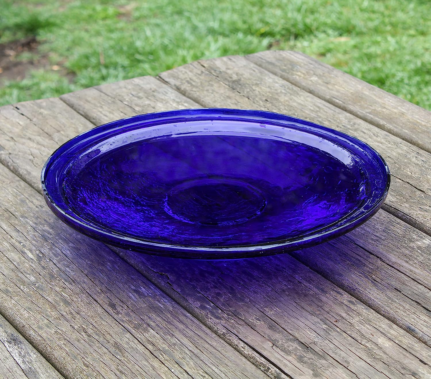 14 Crackle Bowl - Cobalt Blue