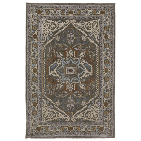 Oriental Weavers Ellington Area Rug - ELL05-9'10" x 12'10" - in Blue/Green - Vintage Inspired, Stain Resistant, Family and Pet Friendly, Family, Dining, Living Room Rug