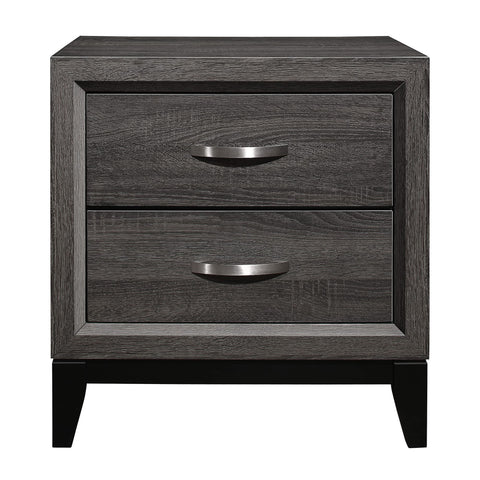 Marci 2-Drawer Gray Nightstand (25.0 in. H x 23.5 in. W x 16.5 in. D)