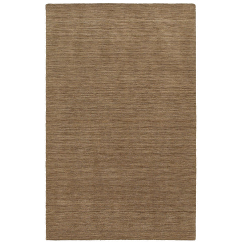 Oriental Weavers Aniston Hand-Made Wool Area Rug - 27104-6' x 9' - in Solid Tan - Modern Style, Hand-Made Wool Rugs, Dining, Living Room Rug