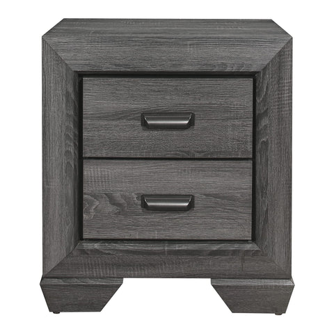 Zaira 2-Drawer Gray Nightstand (26.5 in. H x 23.5 in. W x 16.5 in. D)