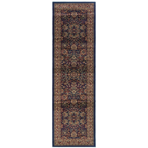 Oriental Weavers Ariana Area Rug - 113B2-2'3" x 7'9" - in Blue/Red - Vintage Inspired, Stain Resistant, Family and Pet Friendly, Entryway, Hallway Runner Rug