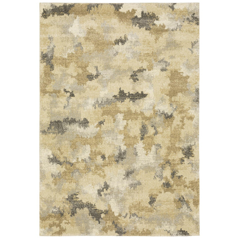 Oriental Weavers Astor Area Rug - 2268Z - 5'3" x 7'6" - in Beige/Gold - Modern Style, Stain Resistant, Family and Pet Friendly, Bedroom, Office Rug