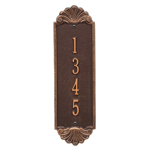 Whitehall 2968AC Personalized Shell Vertical 1Whitehall 2 Wall Plaque in Antique Copper Color