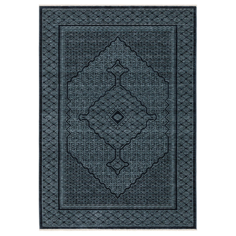 Oriental Weavers Capella Area Rug - CAP01-7'10" x 10'10" - in Blue/Teal - Vintage Inspired, Stain Resistant, Family and Pet Friendly, Dining, Living Room Rug