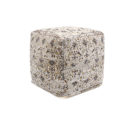Pasargad Home Grandcanyon Cotton Pouf (Toupe),17" W x 17" L x 17" H,PPF-313-1
