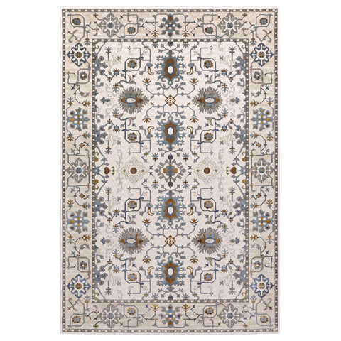 Oriental Weavers Ellington Area Rug - ELL10-9'10" x 12'10" - in Ivory/Blue - Vintage Inspired, Stain Resistant, Family and Pet Friendly, Family, Dining, Living Room Rug