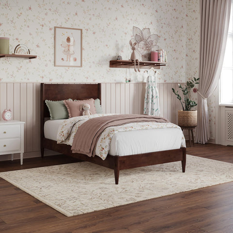 AFI, Pasadena Twin Solid Wood Low Profile Platform Bed, Walnut