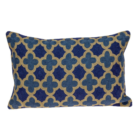 Parkland Collection Calix Accent Blue Pillow Cover with Poly Insert