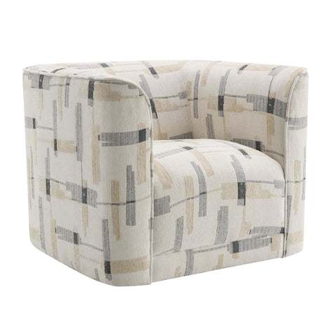Darya Chair w/Swivel Beige Pattern Fabric