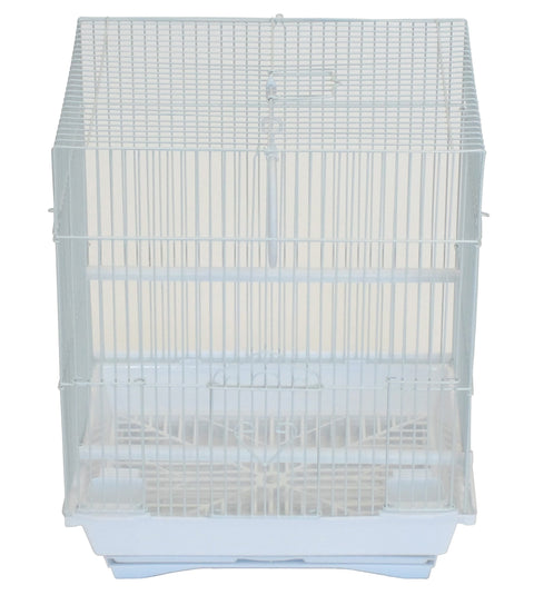 YML Flat TOP Parakeet Bird CAGE, Medium, White