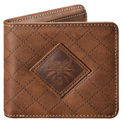 JINX The Witcher 3 White Wolf Logo Bi-Fold Wallet, Brown, Standard Size
