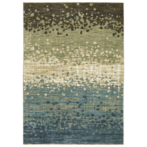 Oriental Weavers Reed Area Rug - RE08A - 9'10" x 12'10" - in Blue/Brown - Modern Style, Stain Resistant, Family and Pet Friendly, Family, Dining, Living Room Rug