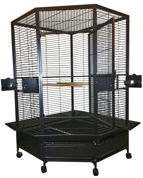 A&E CAGE CO Extra Large Corner Cage, Black
