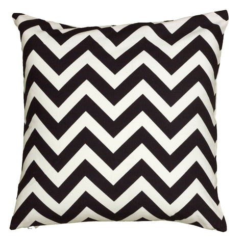 Rizzy Home | T06159 | Poly Fill Decorative Pillow | 18"x18" Black/White/Neutral Chevron