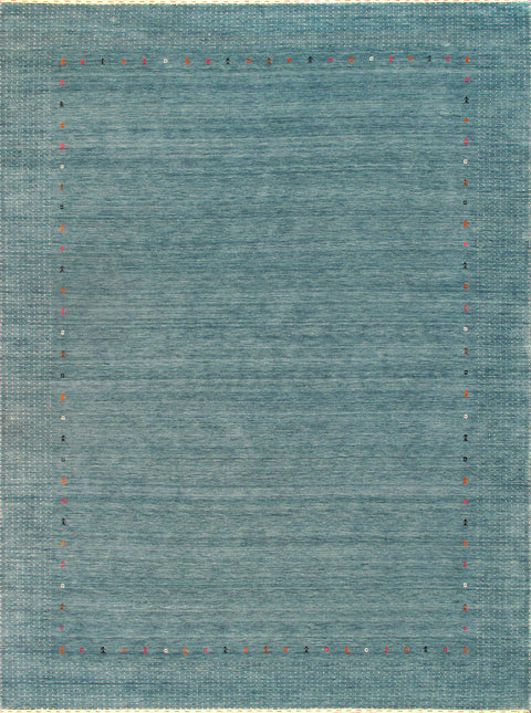 Pasargad Home Gramercy Collection Hand-Loomed L. Blue/L. Blue Bsilk & Wool Area Rug with Cotton Backing-10' 0'' X 14' 0''