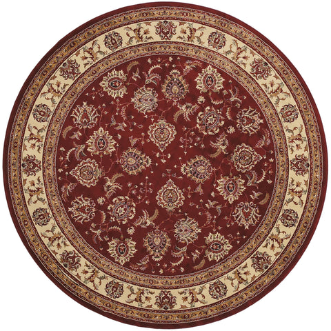 Oriental Weavers Ariana Area Rug - 117C3-6' Round - in Red/Ivory - Vintage Inspired, Stain Resistant, Family and Pet Friendly, Dining Area Rug
