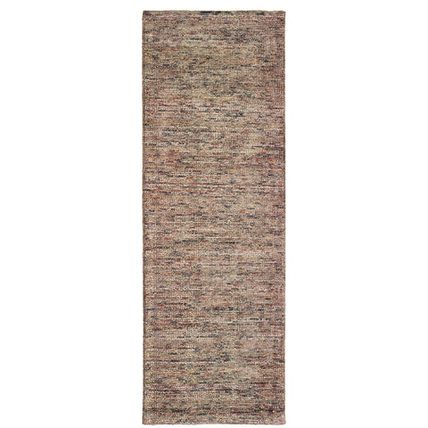 Oriental Weavers Lucent Hand-Made Wool Blend Area Rug - 45907-2'6" x 8' - in Taupe/Pink - Modern Style, Hand-Made Wool and Viscose Rugs, Entryway, Hallway Runner Rug