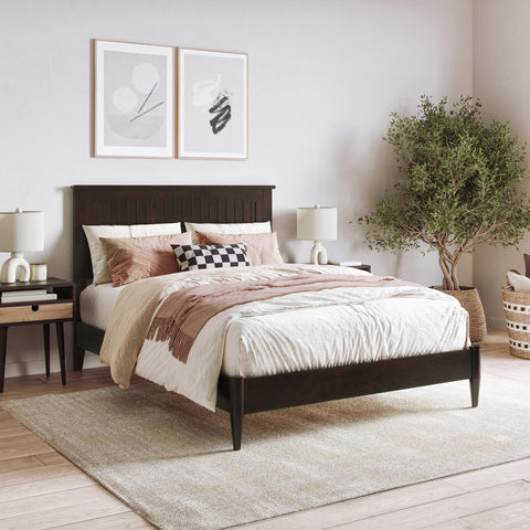 AFI Naples Full Solid Wood Low Profile Platform Bed in Espresso
