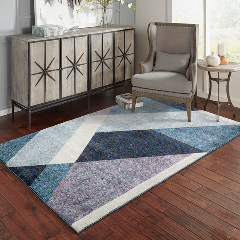 Oriental Weavers Strada Area Rug - STR08-8'6" x 11'7" - in Blue/Purple - Modern Style, Stain Resistant, Family and Pet Friendly, Dining, Living Room Rug