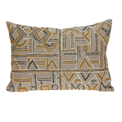 Parkland Collection Azar Contemporary Beige Pillow Cover with Poly Insert