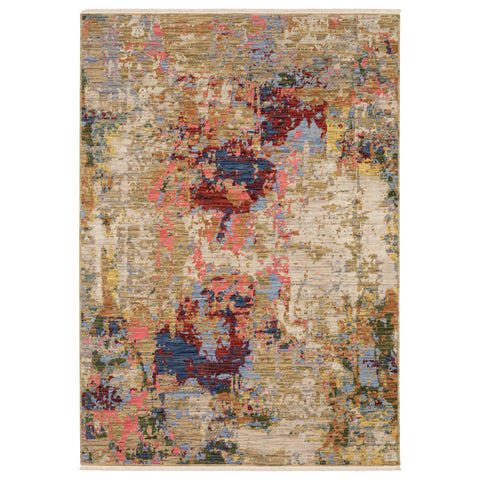 Oriental Weavers Soleri Wool Blend Area Rug - SOL06-9'10" x 12'10" - in Beige/Multi - Modern Style, Wool Blend, Family, Dining, Living Room Rug