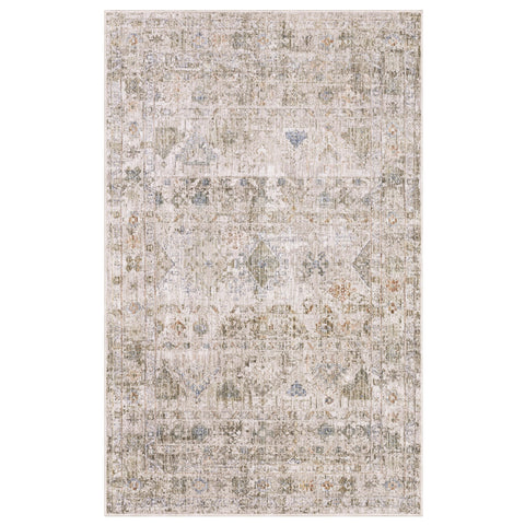 Oriental Weavers Avalon Machine Woven Area Rug - AVA05-3'2" x 5' - in Beige/Grey - Traditional Style Bedroom, Bathroom, Entryway Rug
