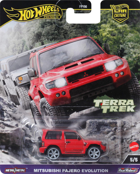 Hot Wheels Premium Car Culture Collectible Toy Car, 1:64 Scale Die-Cast Mitsubishi Pajero Evolution, Terra Trek Vehicle with Real Riders Tires ??