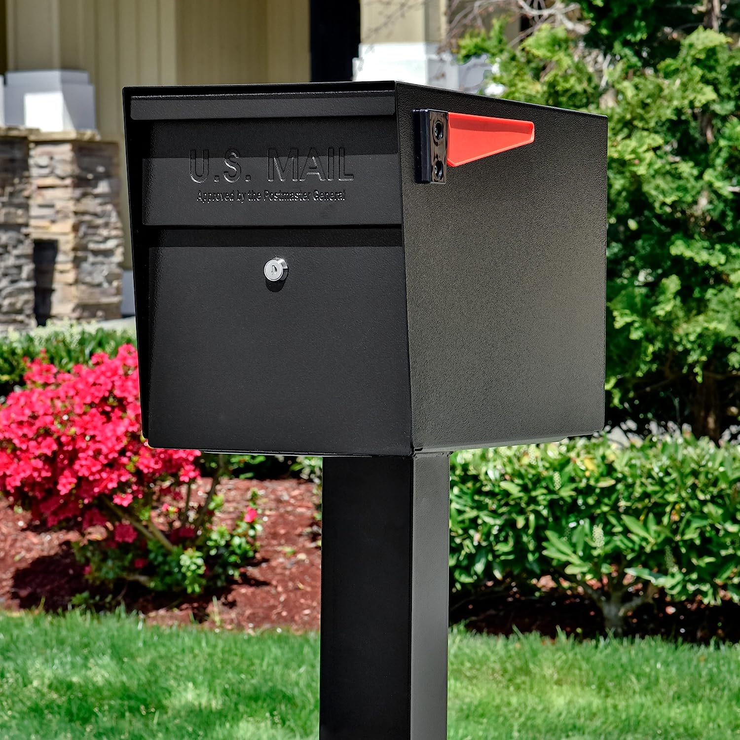 Mail Boss 7121, Black In-Ground Mounting Post, 43 x 4 x 4 inches, for Use with Mailbox