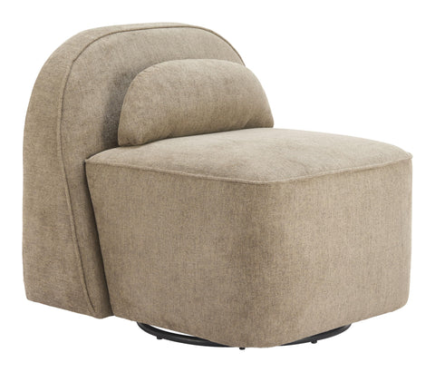 Zuo Kakao Swivel Chair Olive Brown, Gray Accent Chair, Modern Style, Shearling Style Fabric, Shearling Style Fabric, MDF, Indoor Living, 31.9" W x 31.1" D x 29.9" H, Non-Stackable