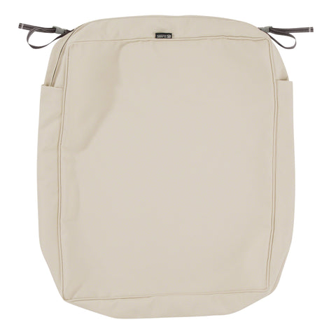 Classic Accessories Montlake Water-Resistant 25 x 27 x 5 Inch Rectangle Outdoor Seat Cushion Slip Cover, Patio Furniture Chair Cushion Cover, Antique Beige, Patio Furniture Cushion Covers