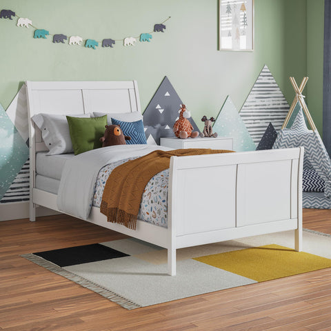 AFI Portland Twin Size Bed with Matching Footboard in White