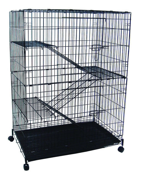 YML 4-Level Small Animal Chichilla Cat Ferret Cage, Black