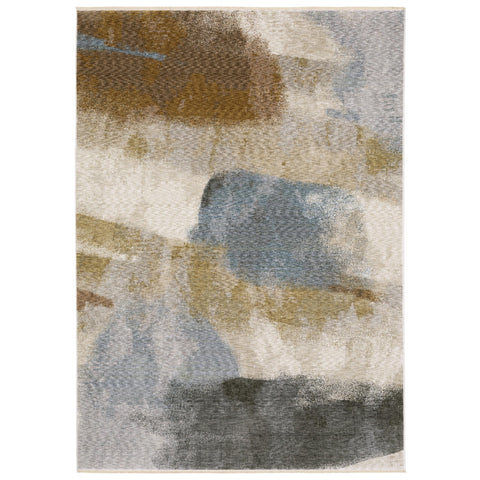 Oriental Weavers Hayden Area Rug - HAY09-5'3" x 7'6" - in Beige/Rust - Modern Style, Stain Resistant, Family and Pet Friendly, Bedroom, Office Rug